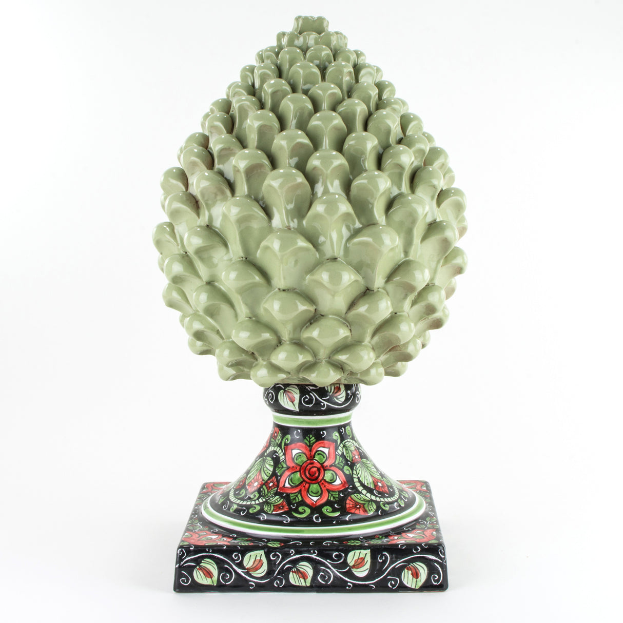 Pigna 2 pezzi (H cm 50) in ceramica di Caltagirone fatta a mano.