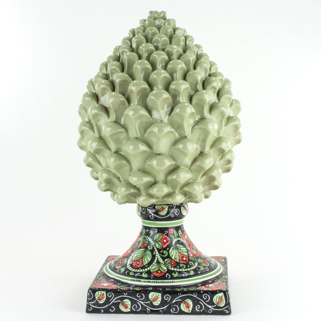 Pigna 2 pezzi (H cm 50) in ceramica di Caltagirone fatta a mano.