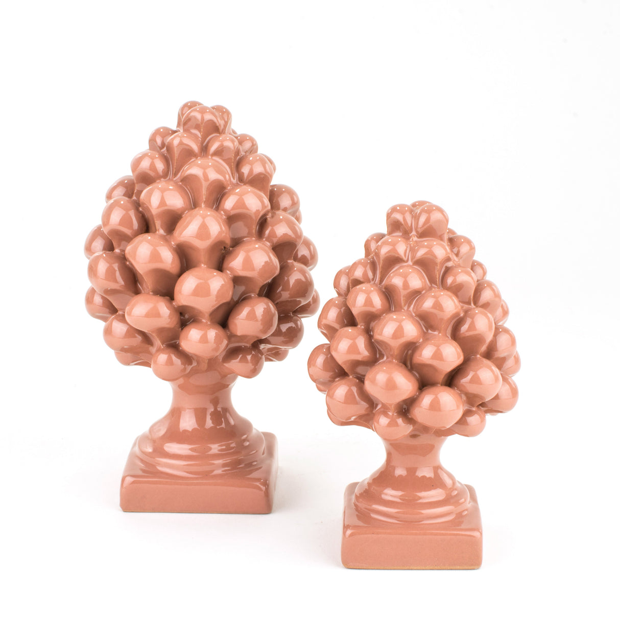 Pigna bomboniera Rosa H cm 12 in Ceramica di Caltagirone Fatta a Mano