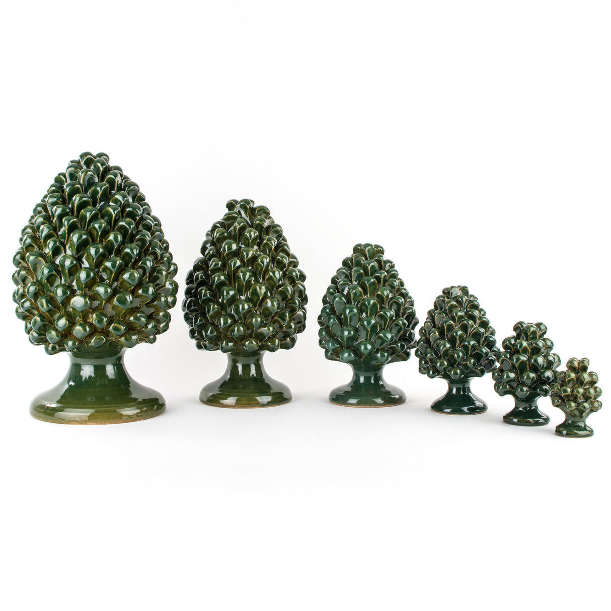 Pigna Verde in Ceramica di Caltagirone Fatta a Mano H cm 30