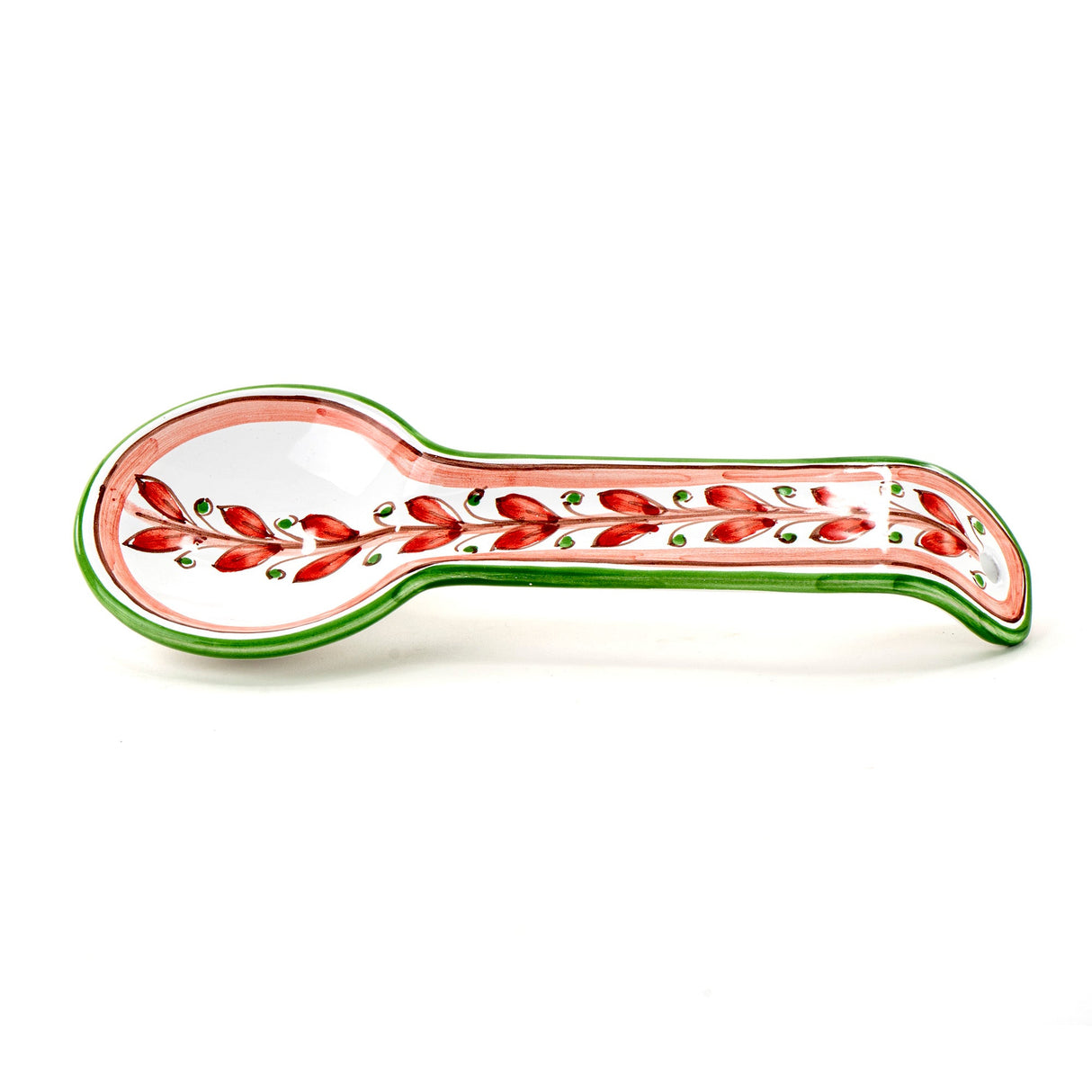 Poggiamestolo siciliano in ceramica di Caltagirone, poggia mestolo porta cucchiaio fatto a mano