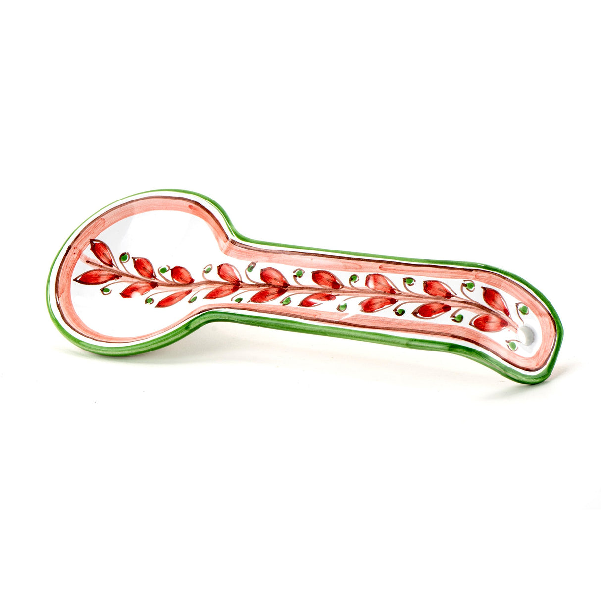 Poggiamestolo siciliano in ceramica di Caltagirone, poggia mestolo porta cucchiaio fatto a mano