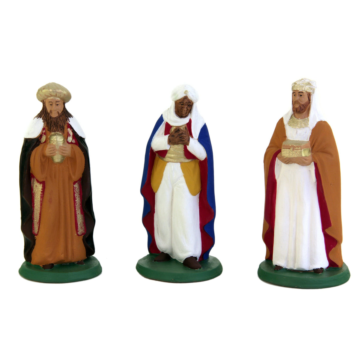 Set 3 Statuine Presepe Re Magi 3, presepe in terracotta dipinta a mano di Caltagirone, idee regalo di natale