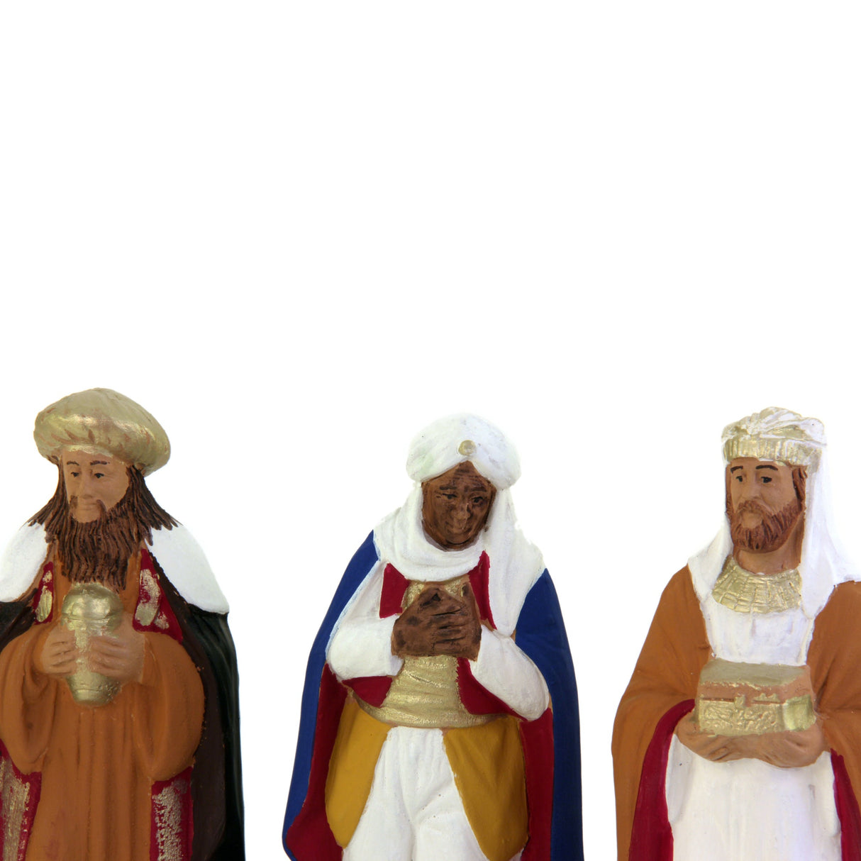 Set 3 Statuine Presepe Re Magi 3, presepe in terracotta dipinta a mano di Caltagirone, idee regalo di natale