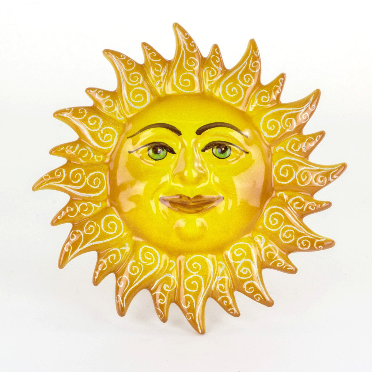 Sole Siciliano da appendere, sole murale diametro cm 21, Fatto a Mano Made in Italy