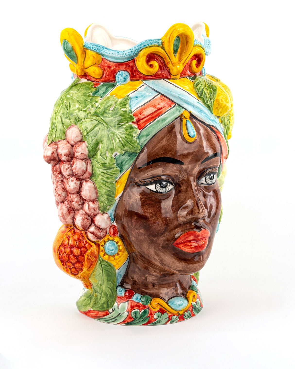 Testa Mora di Sicila H 37 cm Testa Regina siciliana fatta a mano