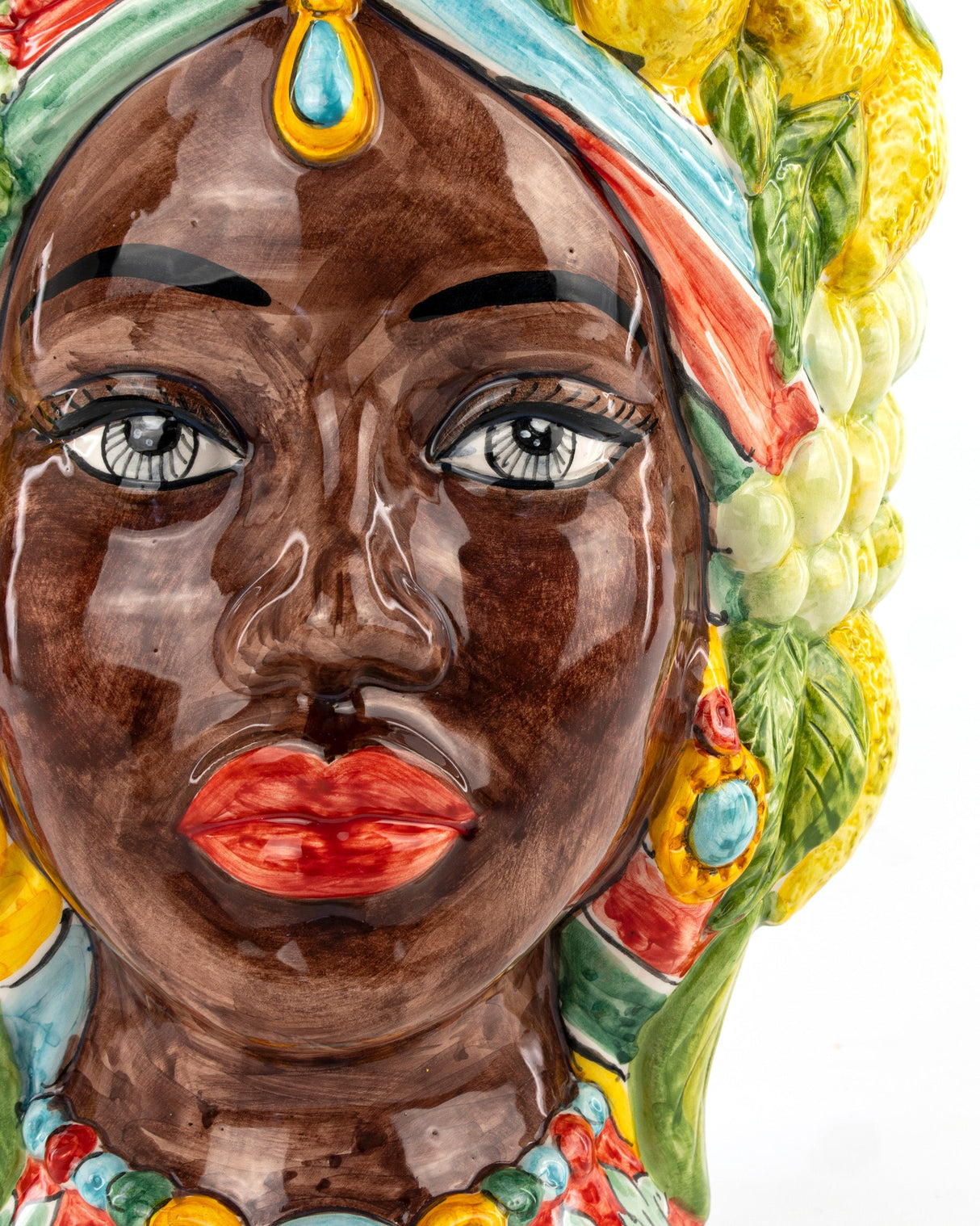 Testa Mora di Sicila H 37 cm Testa Regina siciliana fatta a mano