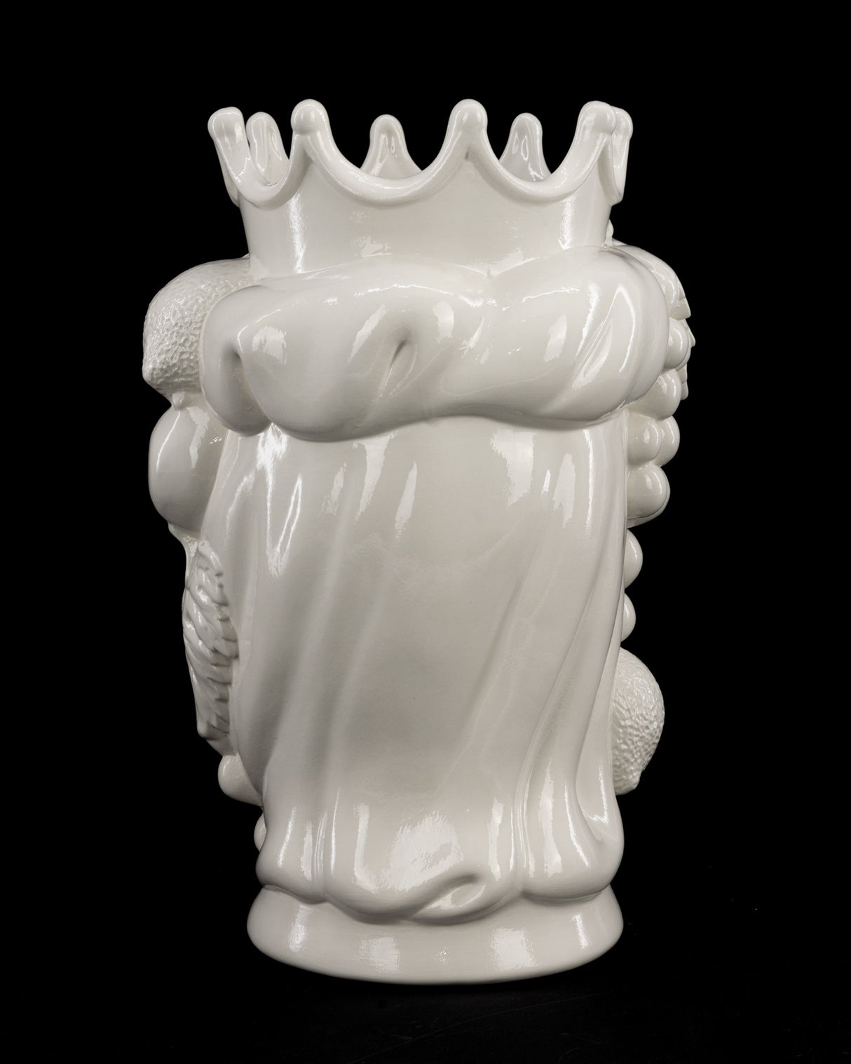 Testa di Moro bianca siciliana H cm 25 o 35 in Ceramica di Caltagirone Fatta a Mano