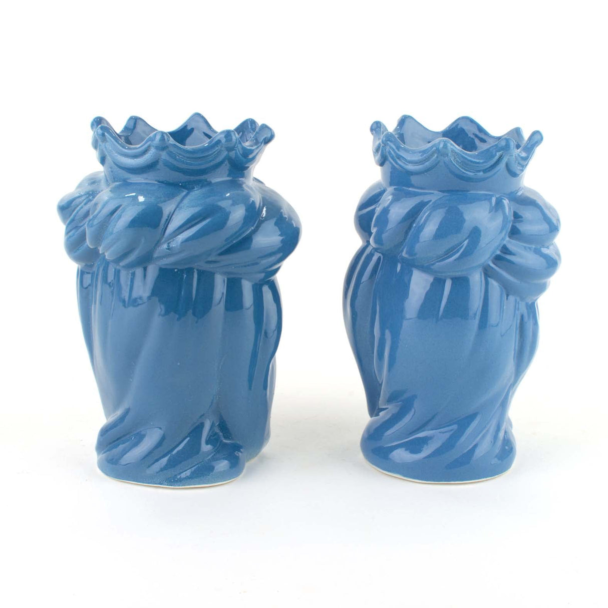 Coppia teste di moro ceramica di Caltagirone H cm 14