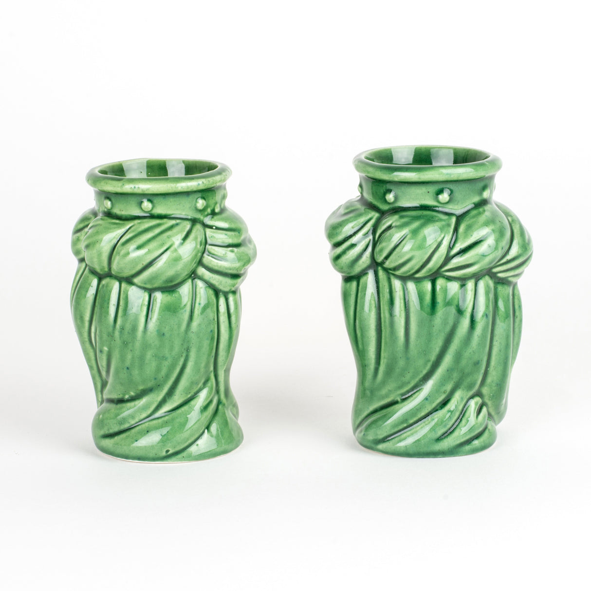 Coppia teste di moro H cm 10 in ceramica artistica di Caltagirone fatte a mano