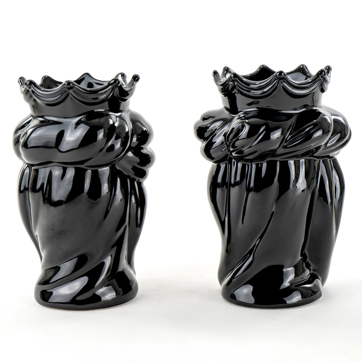 Teste di moro nere H cm 17, coppia teste di moro fatte a mano