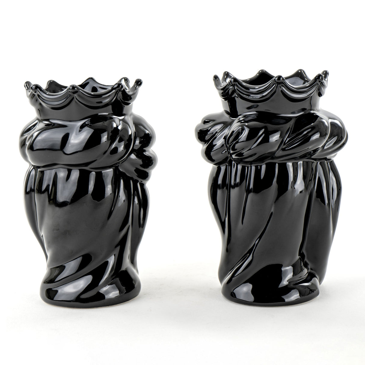 Teste di moro nere H cm 14, coppia teste di moro piccole fatte a mano