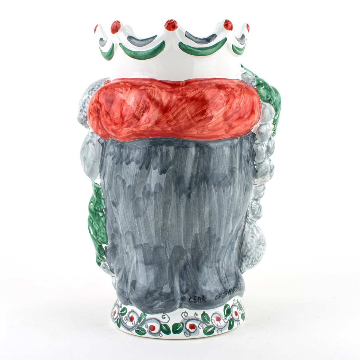 Coppia Teste di Moro H cm 25 in Ceramica di Caltagirone Fatta a Mano, Teste di Moro siciliane