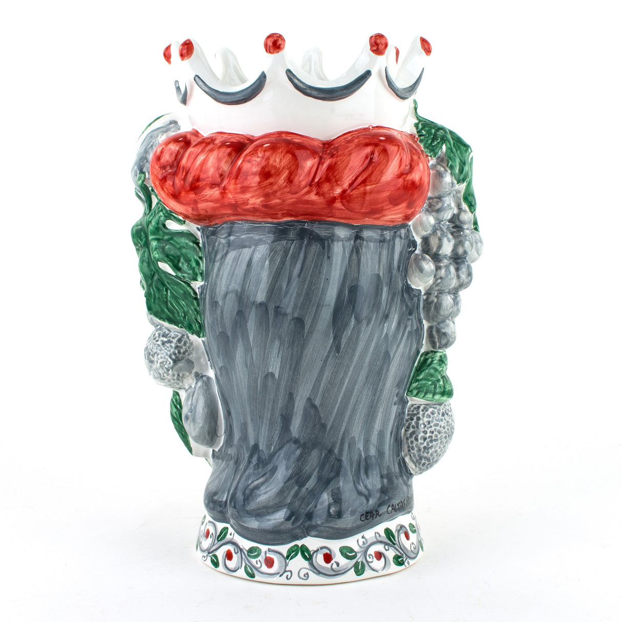 Coppia Teste di Moro H cm 25 in Ceramica di Caltagirone Fatta a Mano, Teste di Moro siciliane