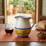 Brocca da vino ceramica siciliana 1 Lt/1,5 Lt decoro FLORA