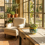 Cache-pot ceramica siciliana Ø 18 decoro '600 GIALLO