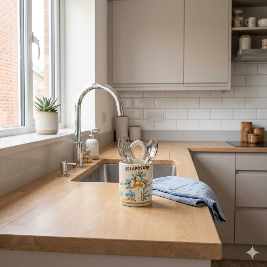 Colaposate con occhiello in ceramica siciliana H 15 decoro ROSANTICA