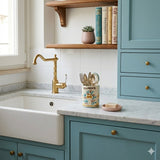 Colaposate con occhiello in ceramica siciliana H 15 decoro ROSANTICA