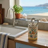 Colaposate con occhiello in ceramica siciliana H 20 decoro ROSANTICA