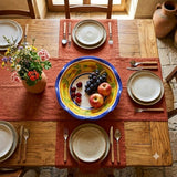 Fruttiera smerlata ceramica siciliana Ø 25 decoro FLORA