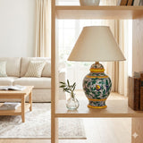 Sicilian ceramic lamp hand decorated H cm 26 Caltagirone lamp 