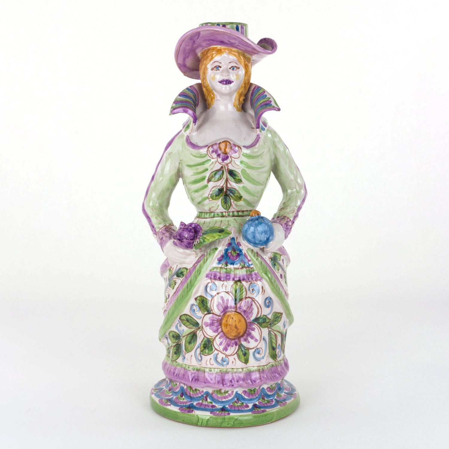 Lumiera Donna in Ceramica di Caltagirone Fatta a Mano