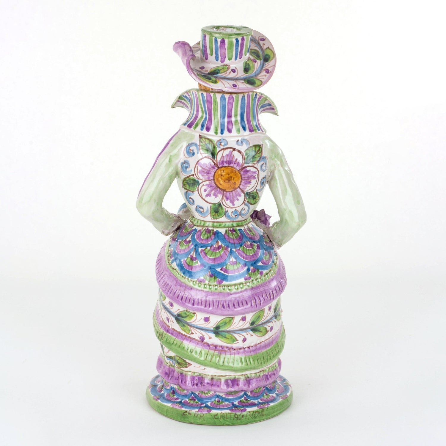 Lumiera Donna in Ceramica di Caltagirone Fatta a Mano