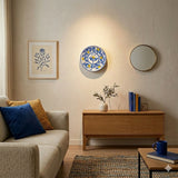 Piatto ornamentale ceramica siciliana Ø 20 decoro '600 BLU
