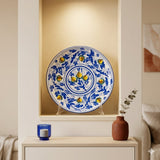 Piatto ornamentale ceramica sicilana Ø 30 decoro '600 BLU