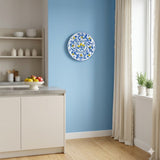 Piatto ornamentale ceramica sicilana Ø 30 decoro '600 BLU