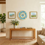 Piatto ornamentale ceramica siciliana Ø 30 decoro '600 GIALLO