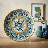 Piatto ornamentale ceramica siciliana Ø 30 decoro '600 GIALLO