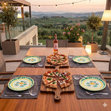 Sicilian pizza plate in Caltagirone ceramic ROSANTICA decoration