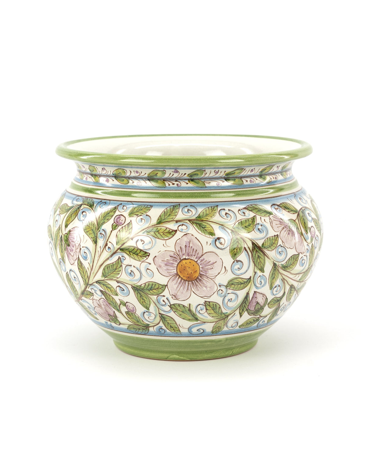 Portavaso decoro PRIMAVERA in Ceramica Ø cm27 Fatto a Mano, Ceramica di Caltagirone