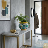 Portavaso ceramica siciliana Ø 27 decoro '600 GIALLO