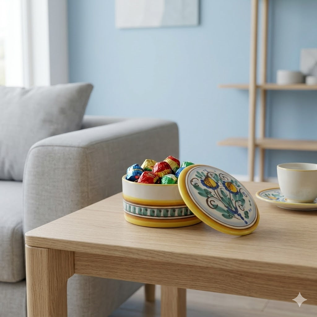 Ceramic jewelry box Ø cm 13 