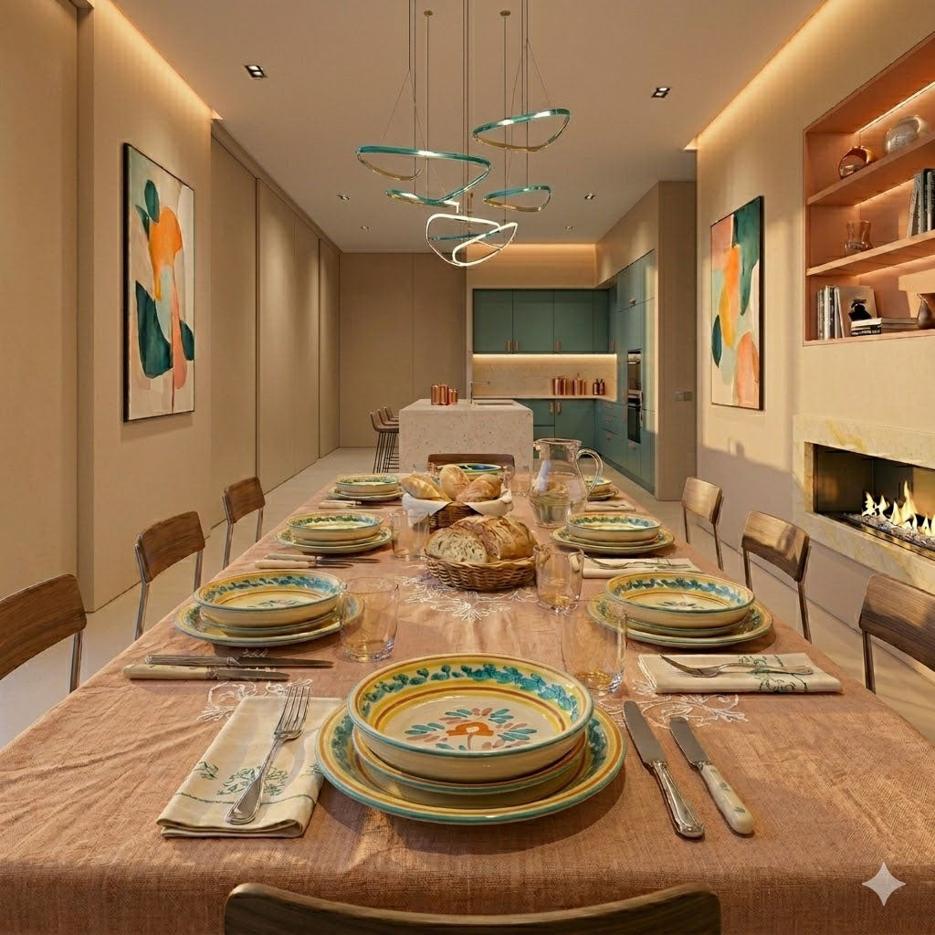 Set di 3 piatti ceramica siciliana decoro ROSANTICA