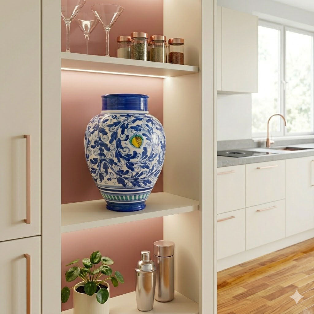 Ornamental vase for essences in Caltagirone ceramic, room freshener