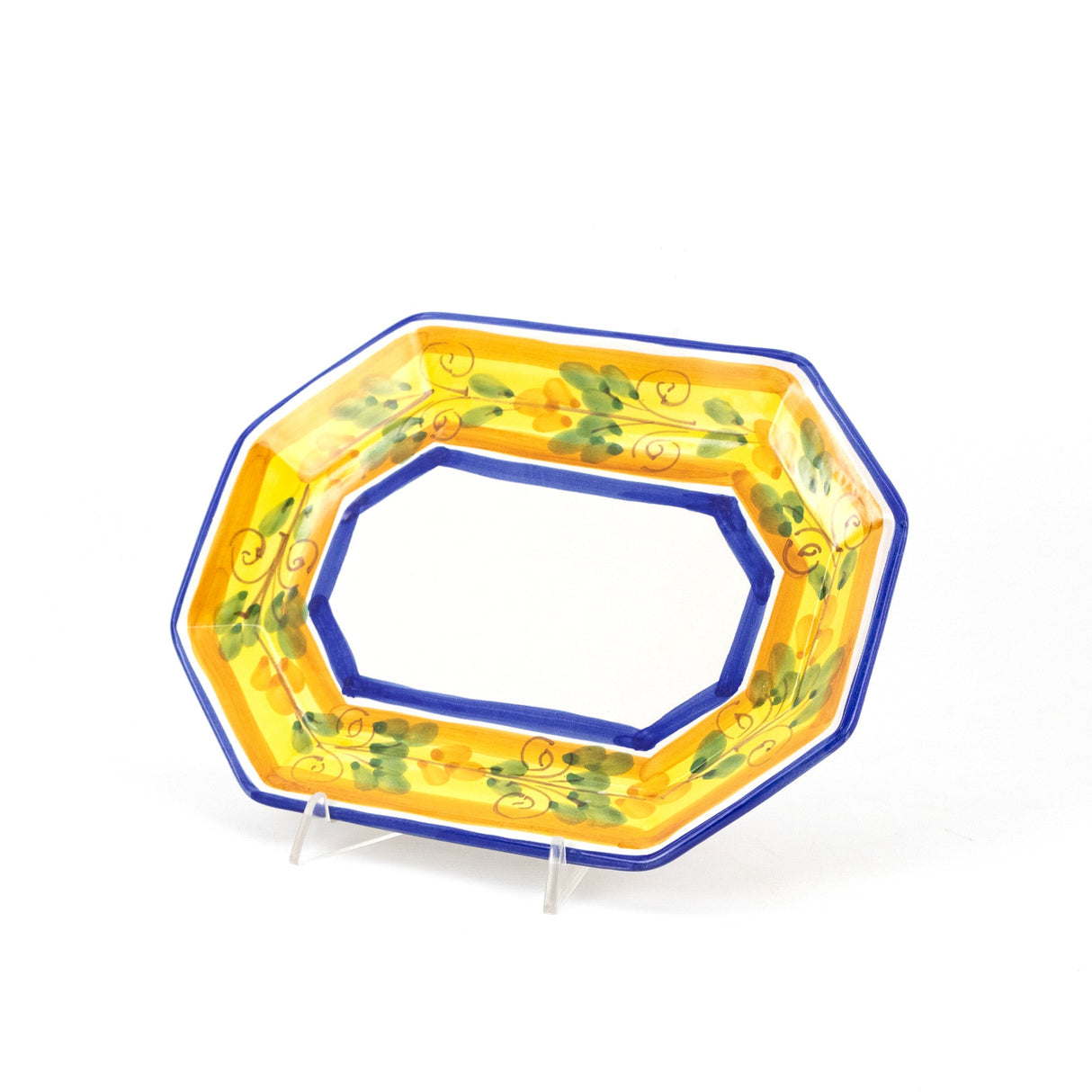 Ceramic octagonal tray FLORA decoration
