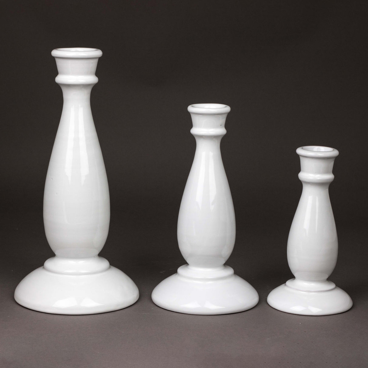 Set 3 portacandele bianchi in ceramica di Caltagirone fatta a mano
