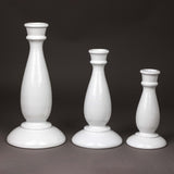 Set 3 portacandele bianchi in ceramica di Caltagirone fatta a mano