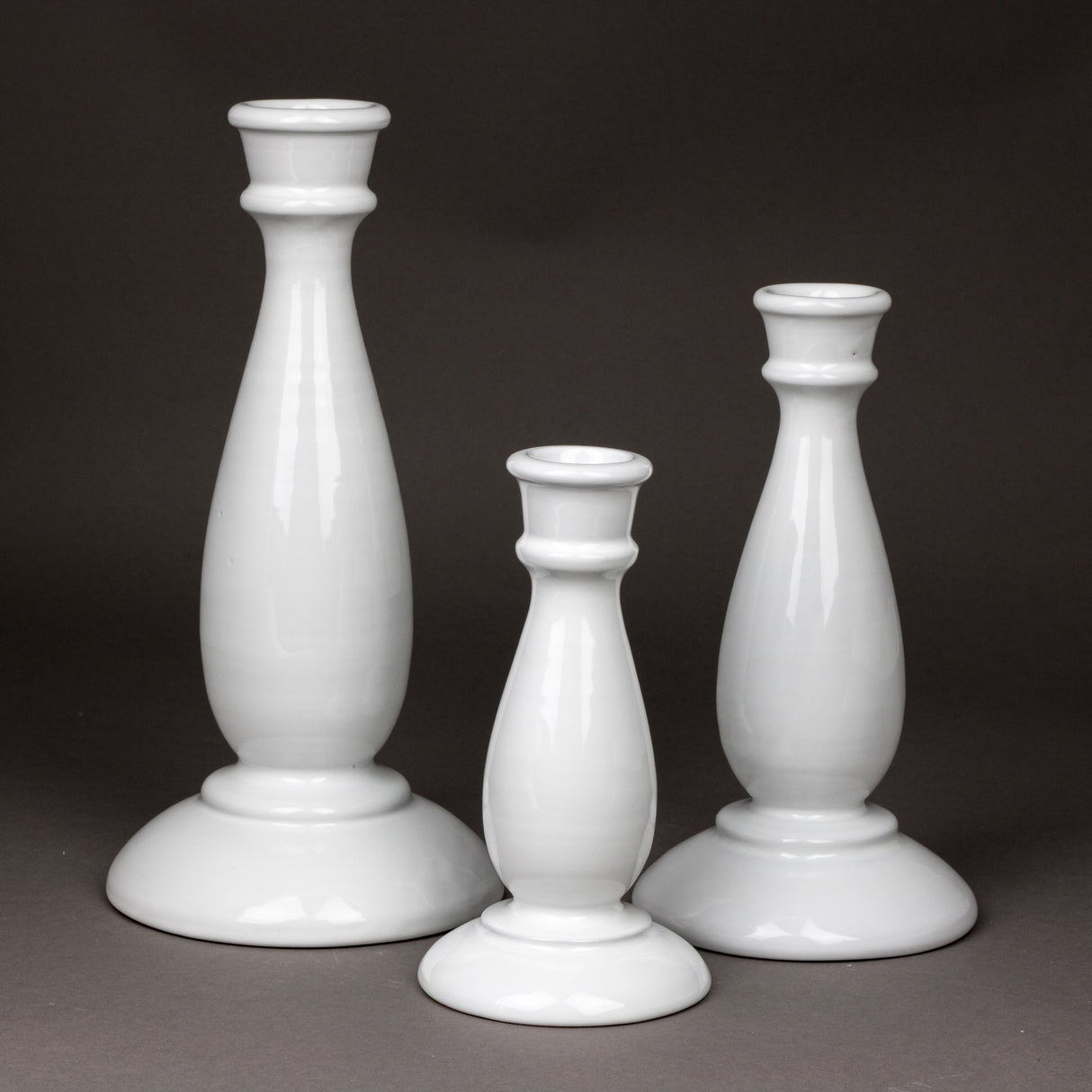 Set 3 portacandele bianchi in ceramica di Caltagirone fatta a mano