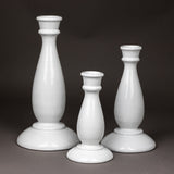 Set 3 portacandele bianchi in ceramica di Caltagirone fatta a mano