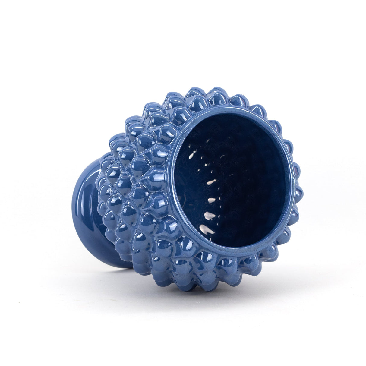 Mezza pigna in ceramica di Caltagirone H cm 21 colore Blu