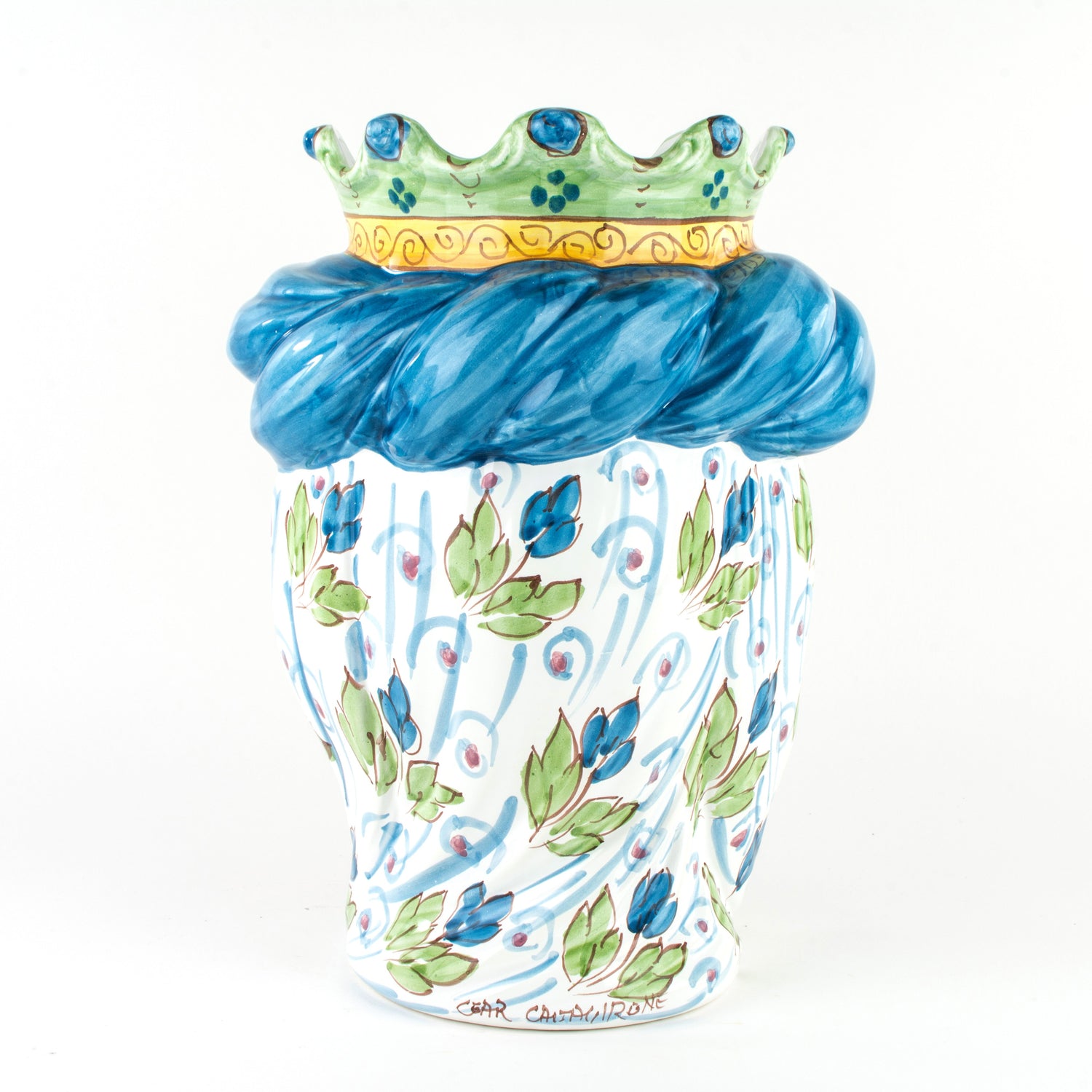 Moro Siciliano, Testa di Moro H cm 33 in Ceramica di Caltagirone Fatta a Mano