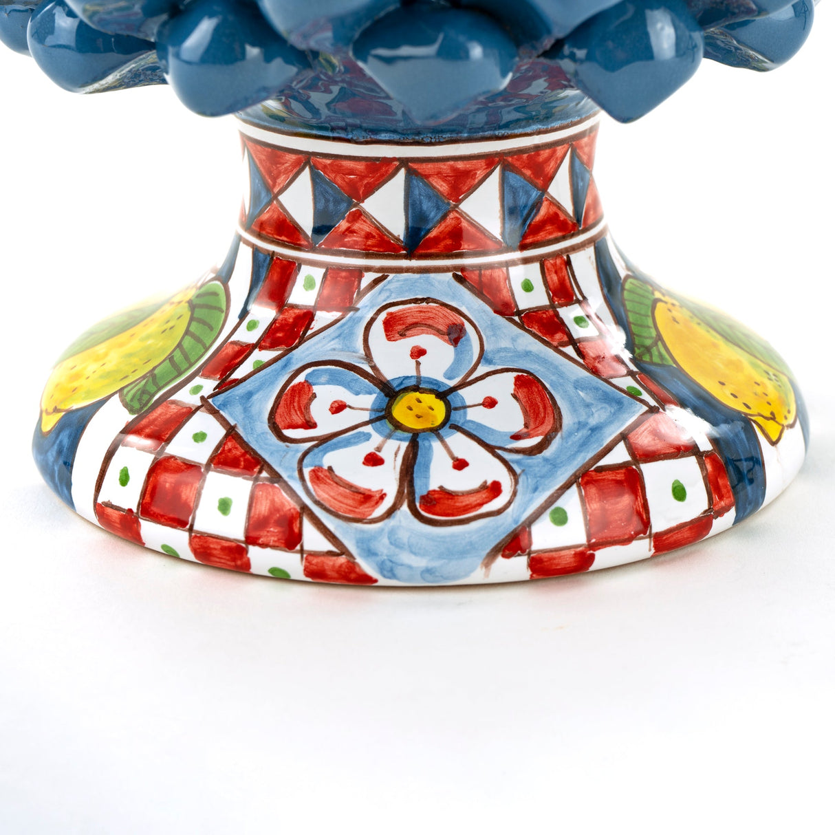 Sicilian pine cone H cm 30 in Caltagirone ceramic hand decorated Sicilian cart style