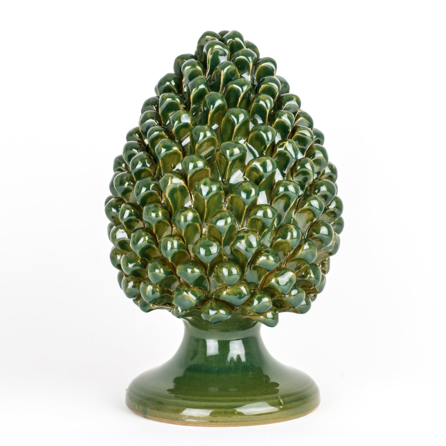 Pigna Verde in Ceramica di Caltagirone Fatta a Mano H cm 30