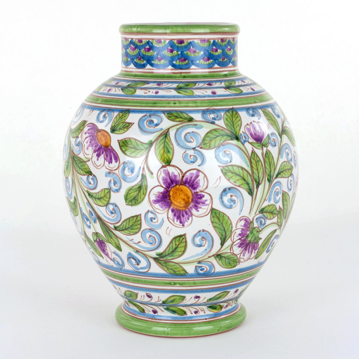 Sicilian Ceramic Vase Handmade, Caltagirone Ceramics 