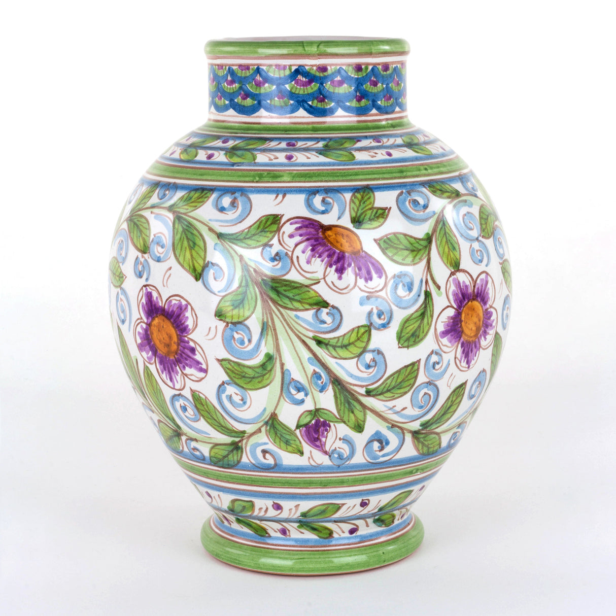 Sicilian Ceramic Vase Handmade, Caltagirone Ceramics 