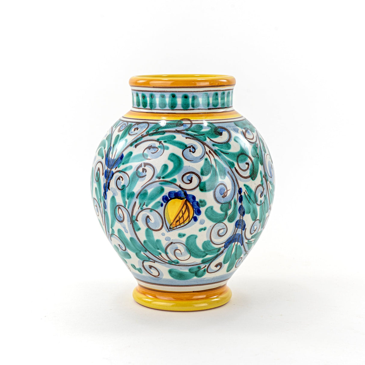 Vaso Tipo palermitano in Ceramica di Caltagirone Fatto a Mano H cm 25